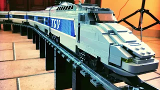 LEGO TGV model on a huge long curves layout