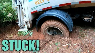 Duramax Pulls Out STUCK Trash Truck!