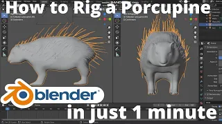 How to Rig A four legged Animal like a Porcupine in blender 2.9 | Rigging Animal in blender 2.9.