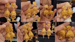 Jhumka design with weight and price | gold jhumka designs | Gold Bridal Earrings designs new model