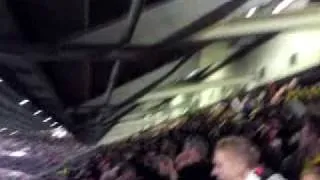 Manchester United fans singing glory glory man united