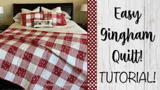 How to Sew an Easy Gingham Quilt! // TUTORIAL // QUILTING