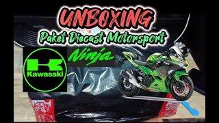 Unboxing diecast Moge Kawasaki Ninja ZX10R skala 1:12 real detailing by welly