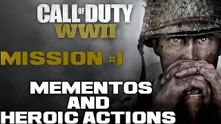 ALL MEMENTOS & HEROIC ACTIONS | Mission 1 | COD WW2 | Call Of Duty WW II