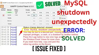 XAMPP Error: How to Fix Error: MySQL Shutdown Unexpectedly in XAMPP Server [FIXED]
