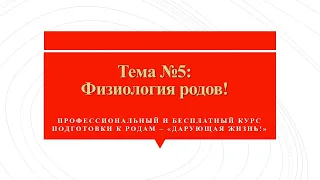 Курс подготовки к родам "Дарующая жизнь!" Тема №5  "Физиология родов"