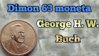 Монета 1 доллар США 2020 года  Джордж Буш ( старший) / George W. Buch one US dollar coin