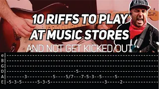 10 Easy Guitar Riffs to Play at Music Stores and NOT Get Kicked Out (WITH TAB)