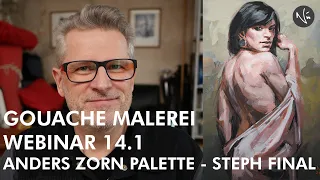 GOUACHE MALEREI - 14.1 ANDERS ZORN PALETTE - STEPH FERTIGGEMALT