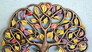 #1386 Incredible Autumn/Fall Resin Tree Of Life