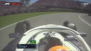 Yuki Tsunoda Goes Straight And Crashes Leaving Pit | Canadian GP - 2022 F1