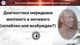 Диагностика меридиана желчного и мочевого (ослаблен или возбужден)