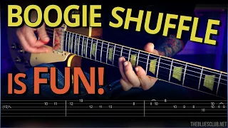 Have fun with this fast BOOGIE SHUFFLE Blues Solo! // Guitar Lesson with TABS