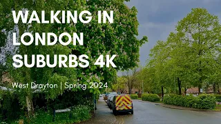 Morning walk in London Suburbs 4K | after rained all night | West Drayton 2024 Spring