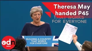 Theresa May's conference speech goes awry