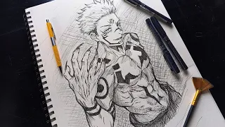 Sukuna Drawing|| Sukuna Full Body Drawing|| Sukuna From Jujutsu Kaisen||(Mr Rk Artist)