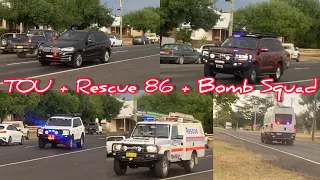 RARE - NSW Police - Tactical Operations + Rescue 86 + Bomb Squad Responding / Arriving
