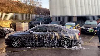 Audi S8 D4 stage 2 lowered with ak47 getting cleaned