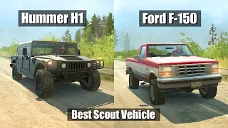 Spintires Mudrunner Hummer H1 vs Ford F-150 | Best Scout Vehicle