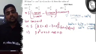 If 5(tan ^2 x-cos ^2 x)=2 cos 2 x+9, then the value of cos 4 x is
        (2017 Main)
        (a) -3/5
        (b) 1/3
        (c...