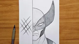 how to draw Wolverine half face | Wolverine Marvel step by step | easy drawing