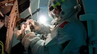 Space Walk Preperation DarkMatter -  Alpha Magnetic Spectrometer - AMS - ESA.INT