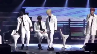 Jungkook trying to imitate jhope and jimin's part of Boy Meets Evil at MAMA.