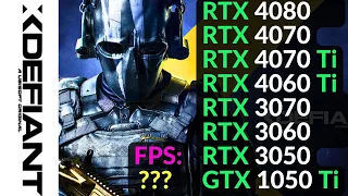 XDefiant TEST FPS RTX 4080 4070 Ti 4070 4060 Ti / RTX 3060 3050 GTX 1050 Ti / 1080p 1440p 4K