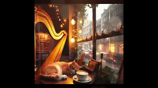 【Cat Music】harp music and water sounds for relaxation