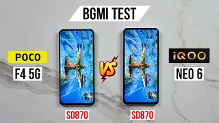 Poco F4 5G vs iQOO Neo 6 Pubg Test, Heating and Battery Test | Best Phone Under ₹30,000? 🤔