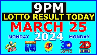 9pm Lotto Result Today March 25 2024 (Monday)