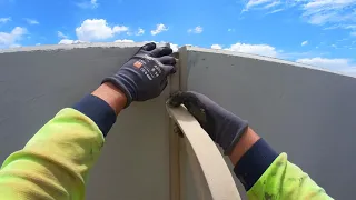 Caulking precast panels #commercial #construction #industrial #boomlift #satisfying #caulking