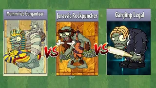 Mummified Gargantuar VS GargImp Legal VS Jurassic Rockpuncher - PvZ 2 Zombie Battlez