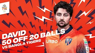 Tim David 50* from 20 vs Bangla Tigers | Day 7 | Abu Dhabi T10 Season 6