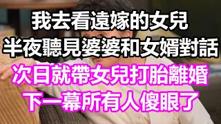 我去看遠嫁的女兒，半夜聽見婆婆和女婿對話，次日就帶女兒打胎離婚，下一幕所有人傻眼了#淺談人生#為人處世#生活經驗#情感故事#養老#退休#花開富貴#深夜淺讀#幸福人生#中老年頻道#中老年幸福人生