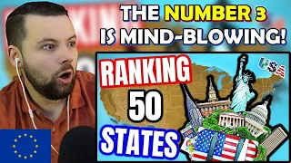 European Reacts: All 50 STATES in AMERICA Ranked WORST to BEST