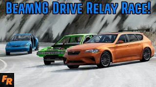 Mountain Relay Race On BeamNG Drive Multiplayer!