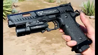 Airsoft John Wick pistol Unboxing the EMG Combat Master STI/TTI 2011 Hi Capa GBB