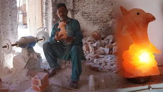 Amazing Technique of Making Dolphin Lamp From Pink Salt Stone With Amazing Skills |Salt Handicrafts.