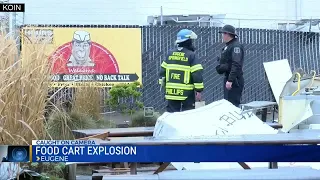 VIDEO: Food cart explodes on camera; nearby brewery reports kegs spewing beer