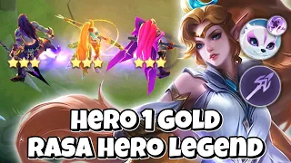 YUKI 3 MIYA LANCER FULL ATTACK SPEED!! HERO 1 GOLD RASA HERO LEGEND!! MAGIC CHESS MOBILE LEGENDS