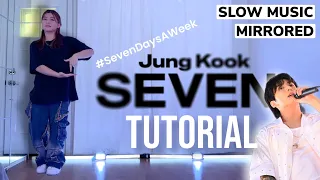 [SLOW MUSIC] JUNGKOOK (BTS) 'SEVEN' TUTORIAL #SevenDaysAWeek Challenge | MIRRORED