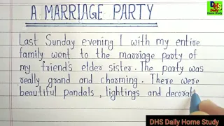 ''A Marriage Party'' Essay in English || essay on a marriage party || write a short essay