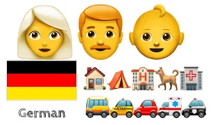 100 phrases - German with Emoji -  👩+👨‍🦰+👶=👨‍👩‍👦 