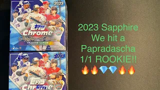 2023 Topps Chrome Sapphire 2 Boxes we hit a PAPRADASCHA 1/1 ROOKIE!! 🔥💎🔥￼#thehobby #tradingcards