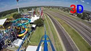 Texas Tornado anaglyph 3D front seat on-ride POV Wonderland Amusement Park