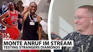 Justin reagiert auf "Testing Strangers Diamonds 😭💎" + Monte Anruf | Live - Reaktion