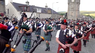Chieftain gives the massed bands permission to march off after the 2019 Dufftown Highland Games