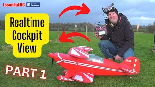 Flying with Realtime Cockpit View ! FMS Pitts Biplane EASY FPV Conversion | FPV TEST FLIGHT