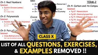 List of All Questions, Exercises and Examples Removed In Class 10| Class 10 Latest Syllabus 2021-22